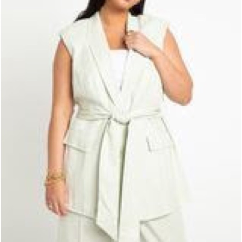 Eloquii linen set - long vest and crop pants - Picture 2 of 6